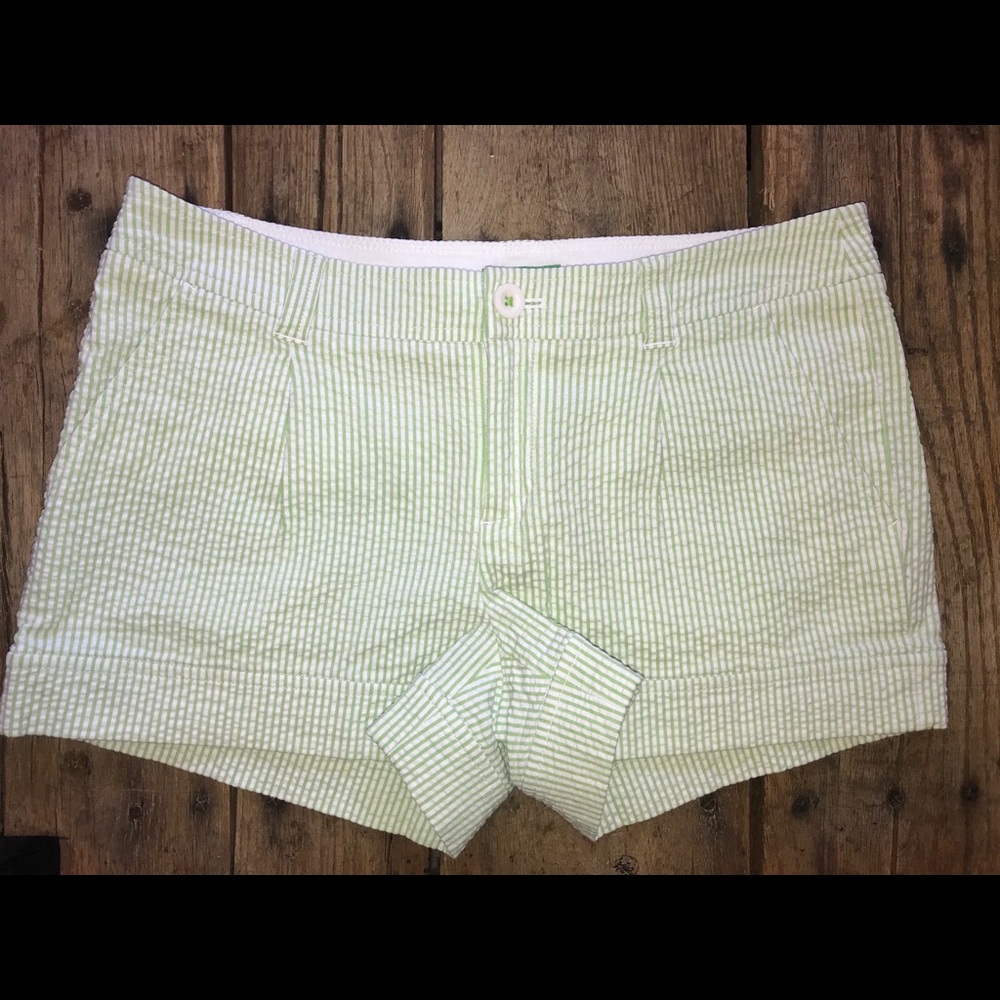 Lilly Pulitzer Green Seersucker Shorts